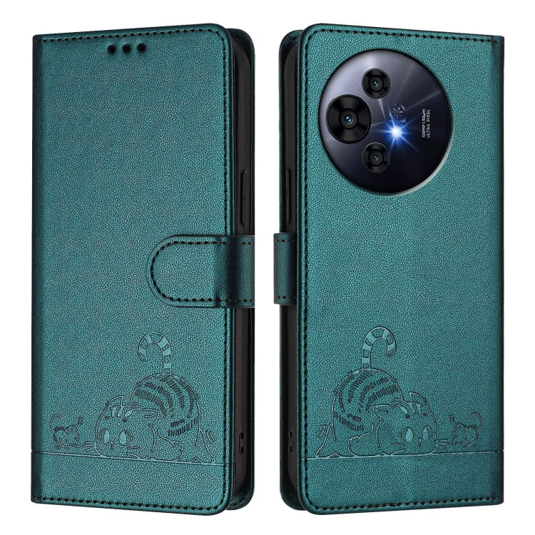 Cat Rat Embossed Pattern RFID Leather Phone Case with Lanyard, For TCL K70 Power 4G / K70 4G, For TCL NxtPaper 70 Pro 5G, For TCL K32 5G / K33, For TCL 60 NxtPaper, For TCL 60 SE NxtPaper / 605, For TCL 50 Pro NxtPaper, For TCL 50 LE 5G, For TCL 201