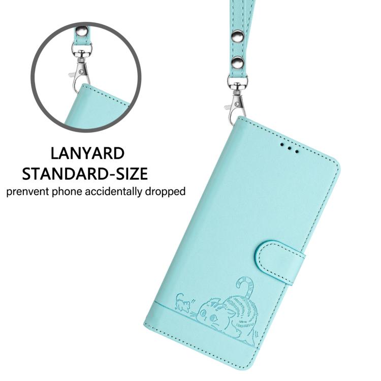 Cat Rat Embossed Pattern RFID Leather Phone Case with Lanyard, For vivo V60 Lite 5G Global, For vivo Y400 5G Global, For vivo Y400 4G, For vivo V60 5G Global, For vivo S30 Pro mini, For vivo S30, For vivo X200s 5G, For vivo Y39 5G Global
