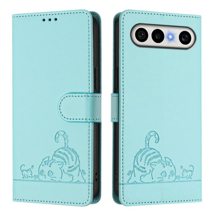 Cat Rat Embossed Pattern RFID Leather Phone Case with Lanyard, For vivo X300 FE 5G Zeiss, For vivo X300s 5G, For vivo Y21 5G 2026 / vivo Y05 4G, For vivo V70 FE 5G, For vivo X300 Ultra 5G, For vivo X300 Pro, For vivo X300, For vivo Y31 5G Global
