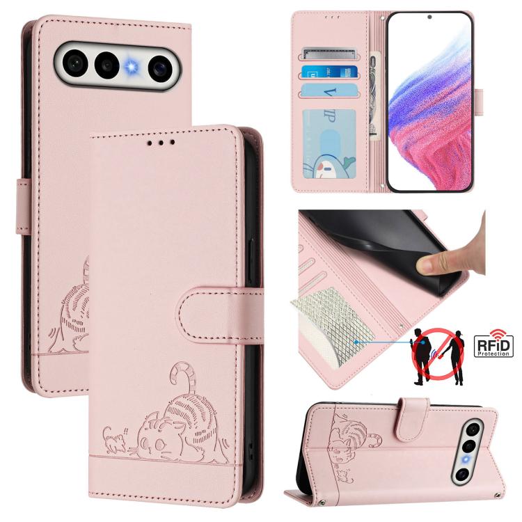 Cat Rat Embossed Pattern RFID Leather Phone Case with Lanyard, For vivo X300 FE 5G Zeiss, For vivo X300s 5G, For vivo Y21 5G 2026 / vivo Y05 4G, For vivo V70 FE 5G, For vivo X300 Ultra 5G, For vivo X300 Pro, For vivo X300, For vivo Y31 5G Global