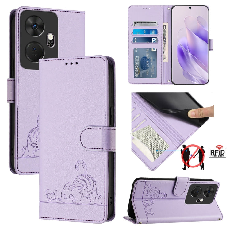 Cat Rat Embossed Pattern RFID Leather Phone Case with Lanyard, For itel A23 Pro / A17, For itel P55 5G, For itel RS4/S666LN, For itel S24, For itel P55+, For itel P55 4G, For itel A05s, For itel A70