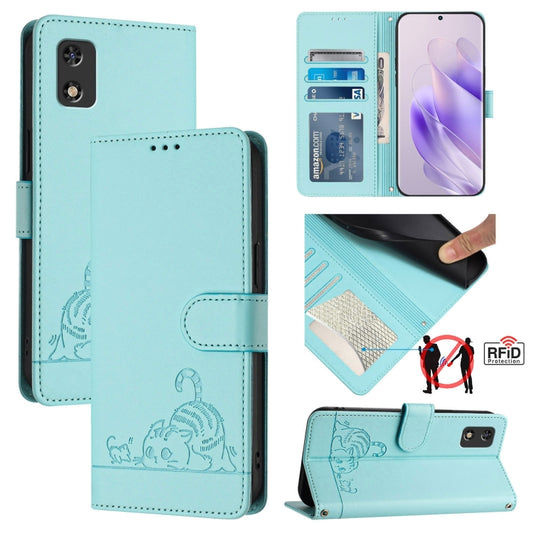 Cat Rat Embossed Pattern RFID Leather Phone Case with Lanyard, For itel A23 Pro / A17, For itel P55 5G, For itel RS4/S666LN, For itel S24, For itel P55+, For itel P55 4G, For itel A05s, For itel A70