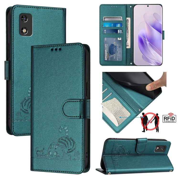 Cat Rat Embossed Pattern RFID Leather Phone Case with Lanyard, For itel A23 Pro / A17, For itel P55 5G, For itel RS4/S666LN, For itel S24, For itel P55+, For itel P55 4G, For itel A05s, For itel A70
