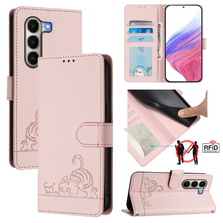 Cat Rat Embossed Pattern RFID Leather Phone Case with Lanyard, For itel A200 / A200+ 4G Global, For Itel A95 5G, For Itel A90, For Itel City 100, For itel Power 70, For itel A80 4G, For itel A50C, For itel A50