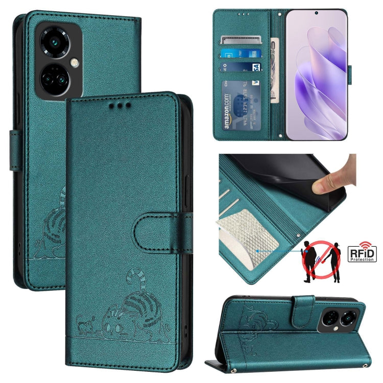Cat Rat Embossed Pattern RFID Leather Phone Case with Lanyard, For Tecno Spark GO 2023, For Tecno POP 7 / POP 7 Pro, For Tecno Spark 10 5G, For Tecno Spark 10C, For Tecno Spark 10 4G, For Tecno Spark 10 Pro, For Tecno Camon 19 Pro 5G, For Tecno POVA 4 Pro