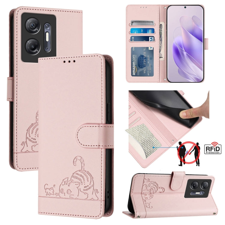 Cat Rat Embossed Pattern RFID Leather Phone Case with Lanyard, For Infinix Zero 30 4G, For Infinix Zero 30 5G, For Infinix Hot 30 5G, For Infinix Hot 30 Play, For Infinix Hot 30 Play NFC, For Infinix Note 30 5G x6711, For Infinix Smart 7 HD            ...