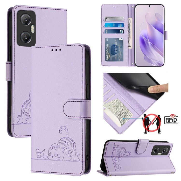 Cat Rat Embossed Pattern RFID Leather Phone Case with Lanyard, For Infinix Note 30 Pro X678B, For Infinix Note 30 4G X6833B, For Infinix Note 30 VIP, For Infinix Hot 30I, For Infinix Hot 30 4G, For Infinix Smart 7 India, For Infinix Hot 20S / 20 Pro   ...