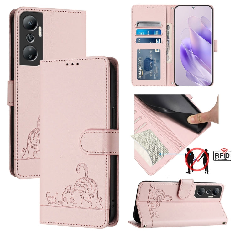 Cat Rat Embossed Pattern RFID Leather Phone Case with Lanyard, For Infinix Smart 7 X6515, For Infinix Hot 20I X665E, For Infinix Hot  20 Play, For Infinix Hot 20 X6826, For Infinix Zero 20, For Infinix Note 12 Pro 4G, For Infinix Note 12 2023          ...