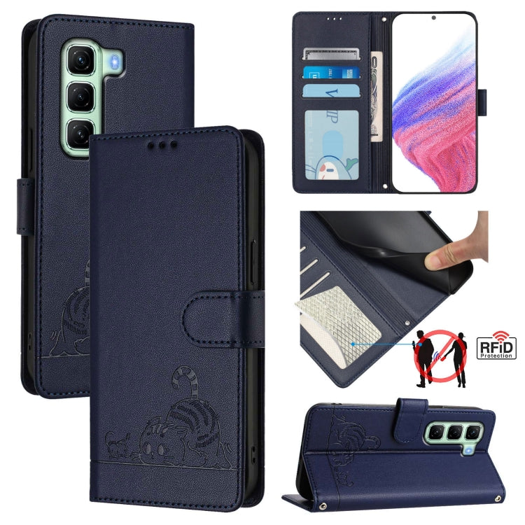 Cat Rat Embossed Pattern RFID Leather Phone Case with Lanyard, For Infinix Note 50s, For Infinix Hot 50i 5G / Smart 9 4G, For Infinix Hot 50 Pro+ 4G, For Infinix Hot 50 4G, For Infinix Hot 50 5G, For Infinix Zero 40 4G / 5G, For Infinix Note 40X 5G    ...