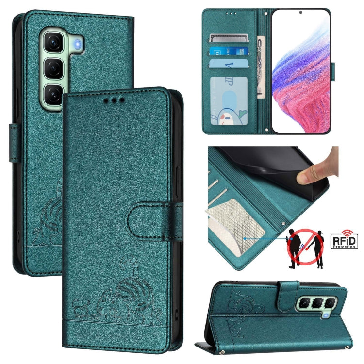 Cat Rat Embossed Pattern RFID Leather Phone Case with Lanyard, For Infinix Note 50s, For Infinix Hot 50i 5G / Smart 9 4G, For Infinix Hot 50 Pro+ 4G, For Infinix Hot 50 4G, For Infinix Hot 50 5G, For Infinix Zero 40 4G / 5G, For Infinix Note 40X 5G    ...