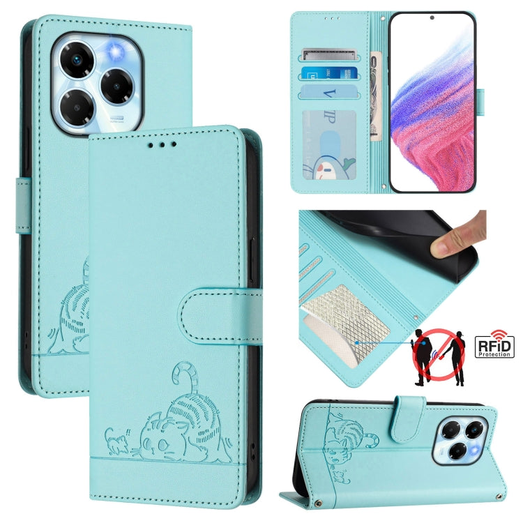 Cat Rat Embossed Pattern RFID Leather Phone Case with Lanyard, For Infinix Note 50s, For Infinix Hot 50i 5G / Smart 9 4G, For Infinix Hot 50 Pro+ 4G, For Infinix Hot 50 4G, For Infinix Hot 50 5G, For Infinix Zero 40 4G / 5G, For Infinix Note 40X 5G    ...