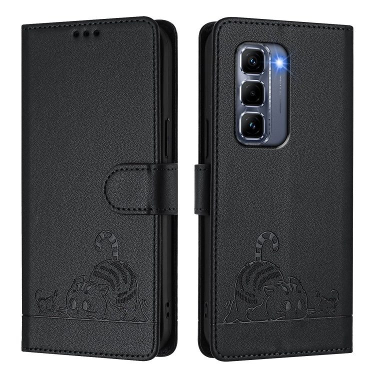 Cat Rat Embossed Pattern RFID Leather Phone Case with Lanyard, For Infinix Note 50s, For Infinix Hot 50i 5G / Smart 9 4G, For Infinix Hot 50 Pro+ 4G, For Infinix Hot 50 4G, For Infinix Hot 50 5G, For Infinix Zero 40 4G / 5G, For Infinix Note 40X 5G    ...