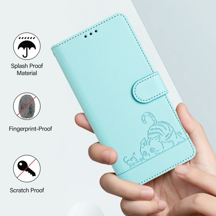 Cat Rat Embossed Pattern RFID Leather Phone Case with Lanyard, For Xiaomi Redmi 9T Global, For Xiaomi POCO M3, For Xiaomi Redmi Note 9T Global, For Xiaomi Redmi Note 9 4G Global, For Xiaomi Redmi 10X 4G, For Xiaomi Redmi Note 9S  4G                    ...