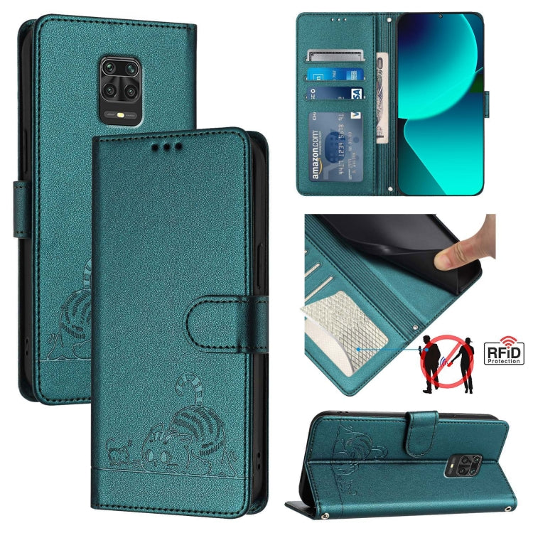 Cat Rat Embossed Pattern RFID Leather Phone Case with Lanyard, For Xiaomi Redmi 9C, For Xiaomi Redmi Note 9 Pro 4G, For Xiaomi Redmi 8, For Xiaomi Redmi Note 8, For Xiaomi Redmi Note 8 Pro, For Xiaomi Redmi Note 7 / 7S, For Xiaomi Redmi Note 7 Pro
