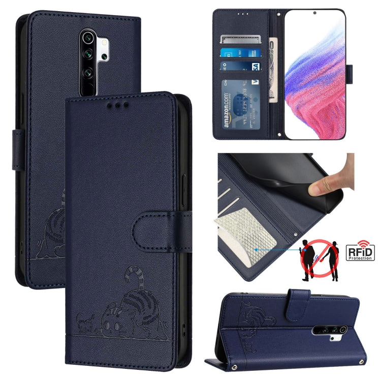 Cat Rat Embossed Pattern RFID Leather Phone Case with Lanyard, For Xiaomi Redmi 9C, For Xiaomi Redmi Note 9 Pro 4G, For Xiaomi Redmi 8, For Xiaomi Redmi Note 8, For Xiaomi Redmi Note 8 Pro, For Xiaomi Redmi Note 7 / 7S, For Xiaomi Redmi Note 7 Pro