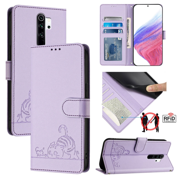 Cat Rat Embossed Pattern RFID Leather Phone Case with Lanyard, For Xiaomi Redmi 9C, For Xiaomi Redmi Note 9 Pro 4G, For Xiaomi Redmi 8, For Xiaomi Redmi Note 8, For Xiaomi Redmi Note 8 Pro, For Xiaomi Redmi Note 7 / 7S, For Xiaomi Redmi Note 7 Pro