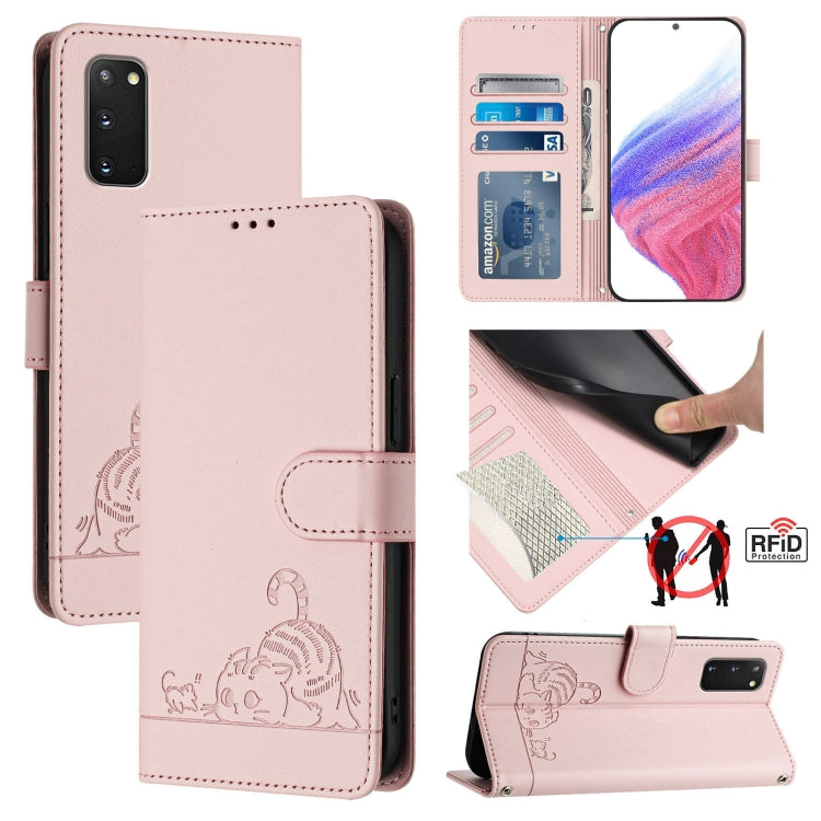Cat Rat Embossed Pattern RFID Leather Phone Case with Lanyard, For Samsung Galaxy S20 FE 2022, For Samsung Galaxy S20 FE 4G/5G, For Samsung Galaxy Xcover6 Pro, For Samsung Galaxy S22 Ultra 5G, For Samsung Galaxy S22+ 5G, For Samsung Galaxy S22 5G      ...