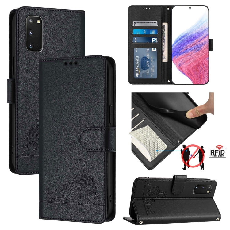 Cat Rat Embossed Pattern RFID Leather Phone Case with Lanyard, For Samsung Galaxy S20 FE 2022, For Samsung Galaxy S20 FE 4G/5G, For Samsung Galaxy Xcover6 Pro, For Samsung Galaxy S22 Ultra 5G, For Samsung Galaxy S22+ 5G, For Samsung Galaxy S22 5G      ...