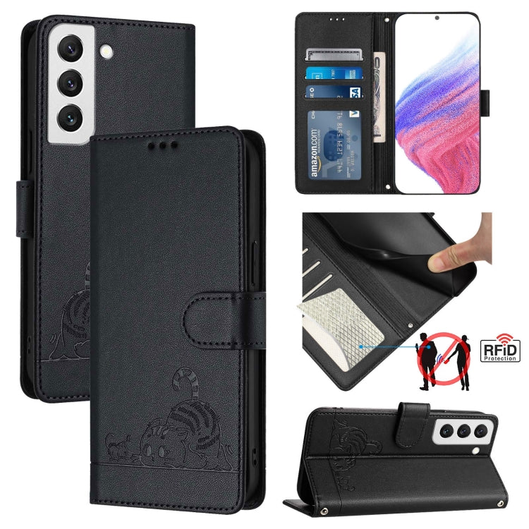 Cat Rat Embossed Pattern RFID Leather Phone Case with Lanyard, For Samsung Galaxy S20 FE 2022, For Samsung Galaxy S20 FE 4G/5G, For Samsung Galaxy Xcover6 Pro, For Samsung Galaxy S22 Ultra 5G, For Samsung Galaxy S22+ 5G, For Samsung Galaxy S22 5G      ...