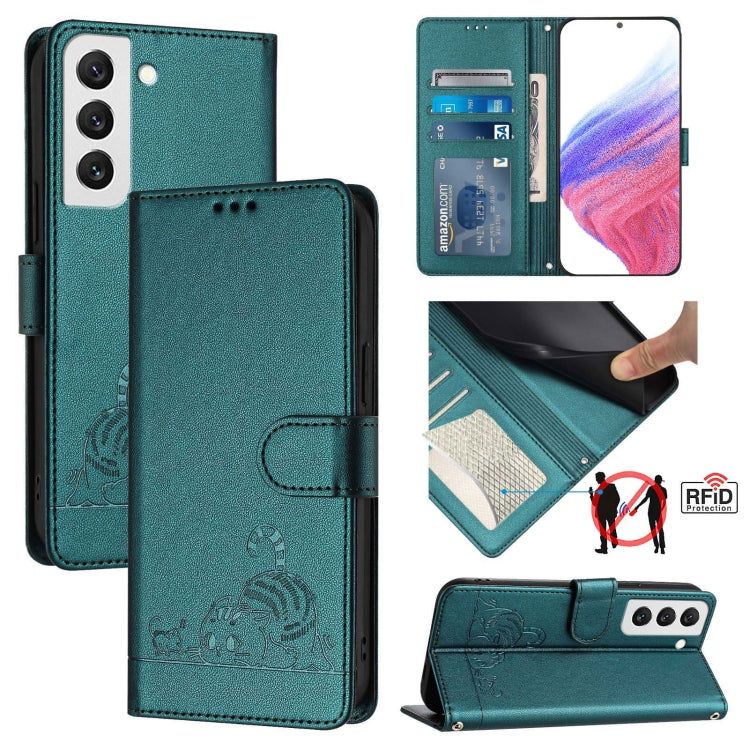 Cat Rat Embossed Pattern RFID Leather Phone Case with Lanyard, For Samsung Galaxy S20 FE 2022, For Samsung Galaxy S20 FE 4G/5G, For Samsung Galaxy Xcover6 Pro, For Samsung Galaxy S22 Ultra 5G, For Samsung Galaxy S22+ 5G, For Samsung Galaxy S22 5G      ...