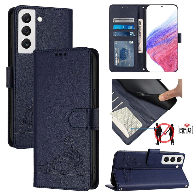 Cat Rat Embossed Pattern RFID Leather Phone Case with Lanyard, For Samsung Galaxy S20 FE 2022, For Samsung Galaxy S20 FE 4G/5G, For Samsung Galaxy Xcover6 Pro, For Samsung Galaxy S22 Ultra 5G, For Samsung Galaxy S22+ 5G, For Samsung Galaxy S22 5G      ...