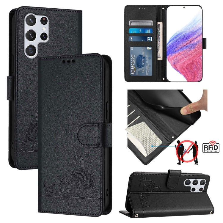 Cat Rat Embossed Pattern RFID Leather Phone Case with Lanyard, For Samsung Galaxy S20 FE 2022, For Samsung Galaxy S20 FE 4G/5G, For Samsung Galaxy Xcover6 Pro, For Samsung Galaxy S22 Ultra 5G, For Samsung Galaxy S22+ 5G, For Samsung Galaxy S22 5G      ...