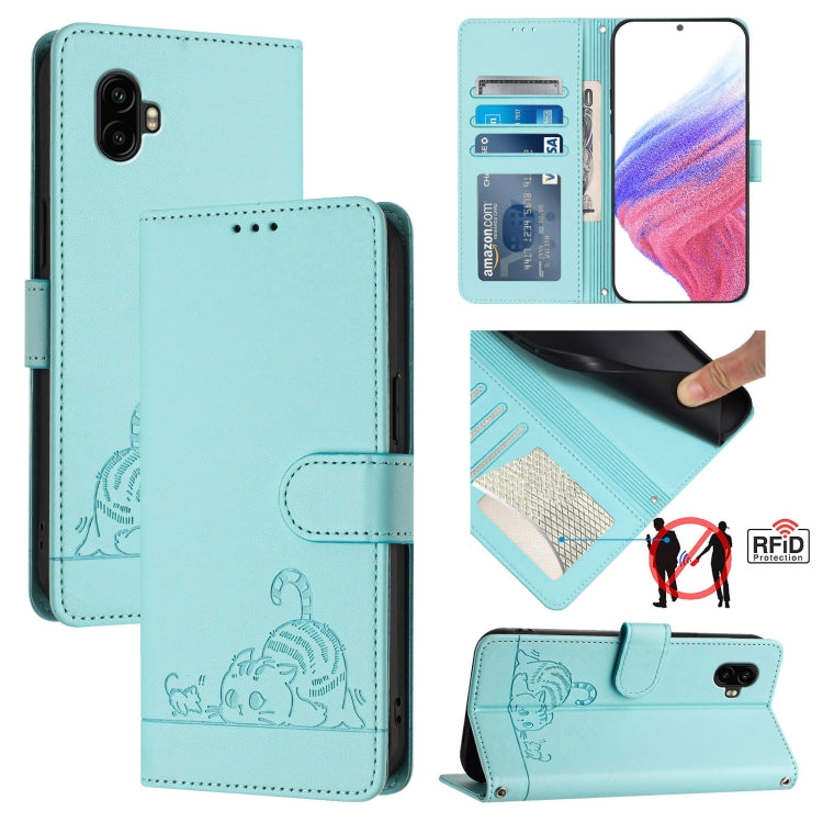 Cat Rat Embossed Pattern RFID Leather Phone Case with Lanyard, For Samsung Galaxy S20 FE 2022, For Samsung Galaxy S20 FE 4G/5G, For Samsung Galaxy Xcover6 Pro, For Samsung Galaxy S22 Ultra 5G, For Samsung Galaxy S22+ 5G, For Samsung Galaxy S22 5G      ...