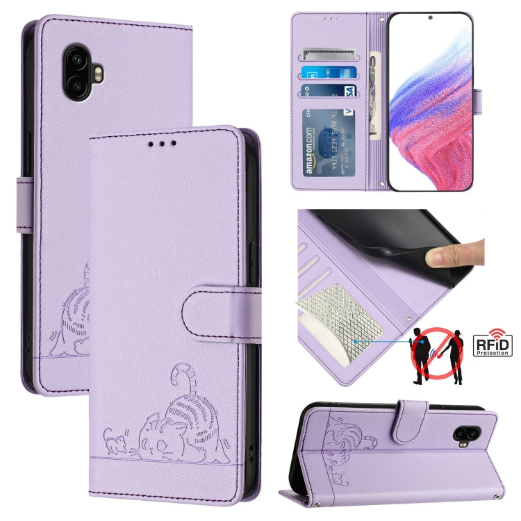 Cat Rat Embossed Pattern RFID Leather Phone Case with Lanyard, For Samsung Galaxy S20 FE 2022, For Samsung Galaxy S20 FE 4G/5G, For Samsung Galaxy Xcover6 Pro, For Samsung Galaxy S22 Ultra 5G, For Samsung Galaxy S22+ 5G, For Samsung Galaxy S22 5G      ...
