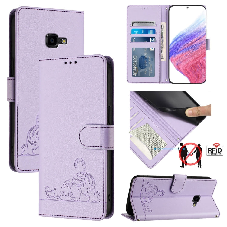 Cat Rat Embossed Pattern RFID Leather Phone Case with Lanyard, For Samsung Galaxy Note10, For Samsung Galaxy Note10+, For Samsung Galaxy Xcover 4/Xcover 4s, For Samsung Galaxy S10e, For Samsung Galaxy S10+, For Samsung Galaxy S10