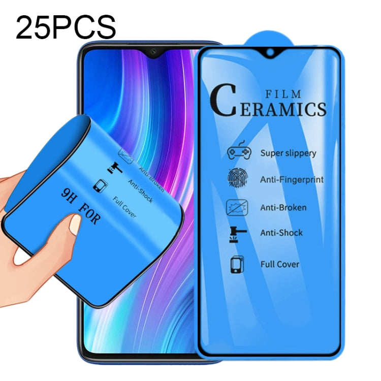 25 PCS 2.5D Full Glue Full Cover Ceramics Film, For Xiaomi Mi 9T, For Xiaomi Mi Play, For Xiaomi Redmi K30, For Xiaomi Redmi Note 8, For Xiaomi Redmi Note 8T, For Xiaomi Redmi Note 8 Pro, For Samsung Galaxy A01, For Samsung Galaxy A21                  ...