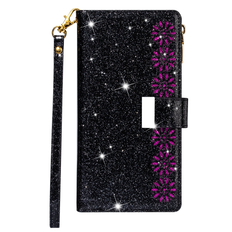 Multi-card Slots Starry Sky Laser Carving Glitter Zipper Horizontal Flip Leather Case with Holder & Wallet & Lanyard, For Huawei P30 Pro, For Huawei P40 lite, For Huawei P40, For Huawei P smart 2019, For Huawei Y7 (2019)