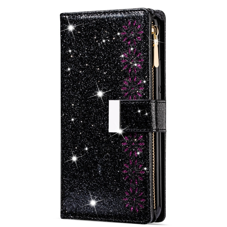 Multi-card Slots Starry Sky Laser Carving Glitter Zipper Horizontal Flip Leather Case with Holder & Wallet & Lanyard, For Huawei P30 Pro, For Huawei P40 lite, For Huawei P40, For Huawei P smart 2019, For Huawei Y7 (2019)
