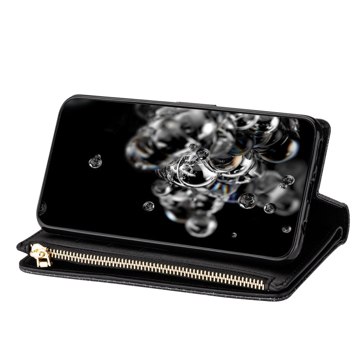 Multi-card Slots Starry Sky Laser Carving Glitter Zipper Horizontal Flip Leather Case with Holder & Wallet & Lanyard, For Huawei P30 Pro, For Huawei P40 lite, For Huawei P40, For Huawei P smart 2019, For Huawei Y7 (2019)