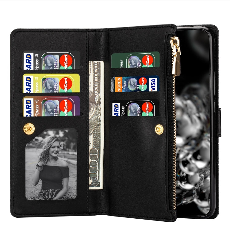 Multi-card Slots Starry Sky Laser Carving Glitter Zipper Horizontal Flip Leather Case with Holder & Wallet & Lanyard, For Huawei P30 Pro, For Huawei P40 lite, For Huawei P40, For Huawei P smart 2019, For Huawei Y7 (2019)