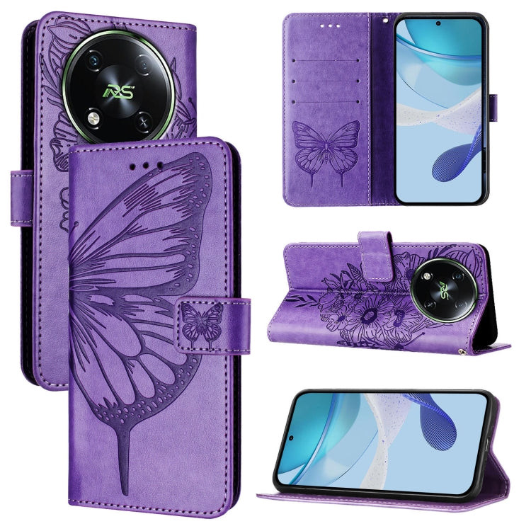 Embossed Butterfly Leather Phone Case, For itel RS4 S666LN, For itel S24, For Itel P55+, For Itel P55 4G, For Itel A05s, For Itel A70