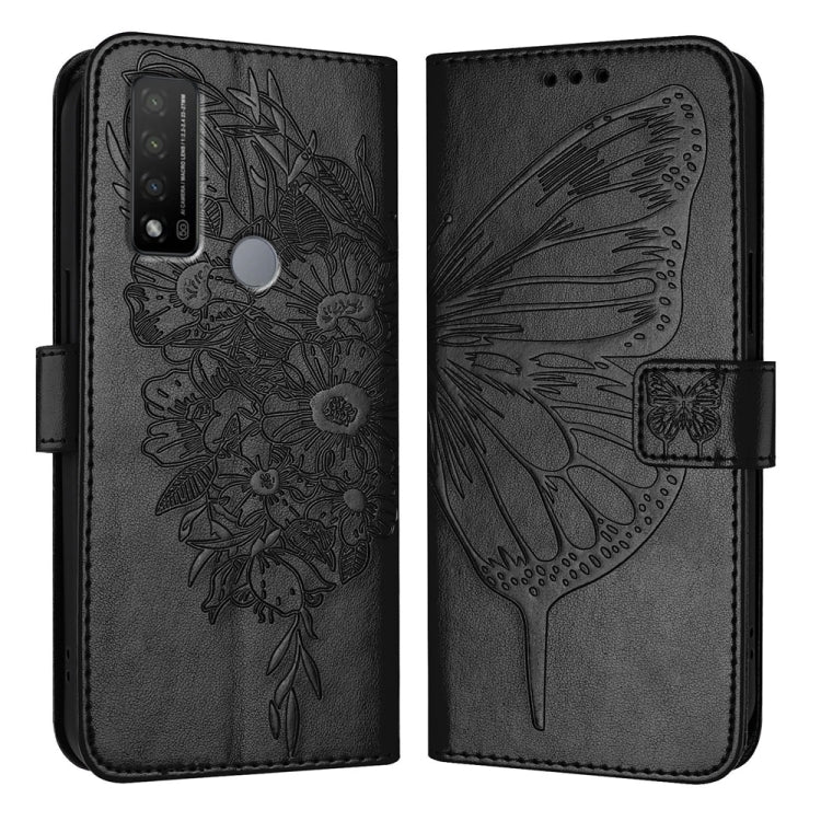 Embossed Butterfly Leather Phone Case, For TCL 20 R 5G