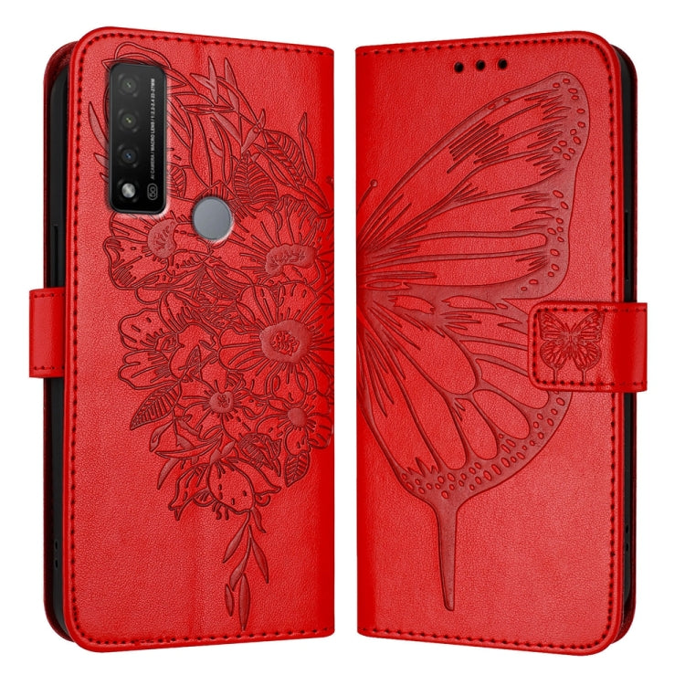 Embossed Butterfly Leather Phone Case, For TCL 20 R 5G