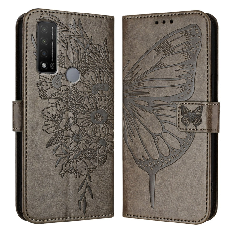Embossed Butterfly Leather Phone Case, For TCL 20 R 5G