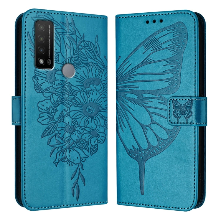 Embossed Butterfly Leather Phone Case, For TCL 20 R 5G