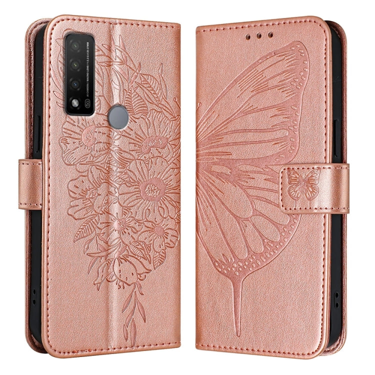 Embossed Butterfly Leather Phone Case, For TCL 20 R 5G
