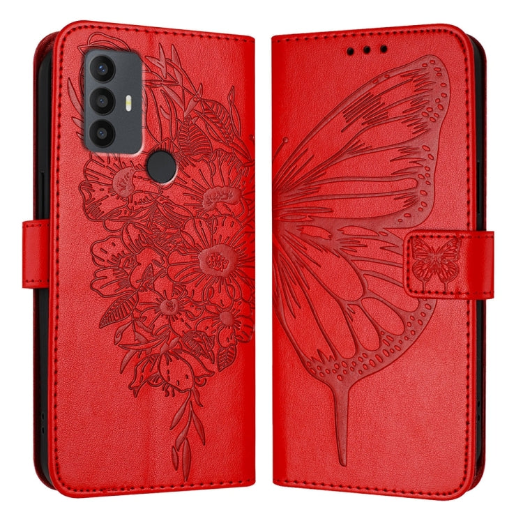 Embossed Butterfly Leather Phone Case, For TCL 30 XL T701DL, For TCL 306, For TCL 305 / 306 / 30 SE AL02, For TCL 30T T603DL, For TCL 30Z T602DL, For TCL 30 SE