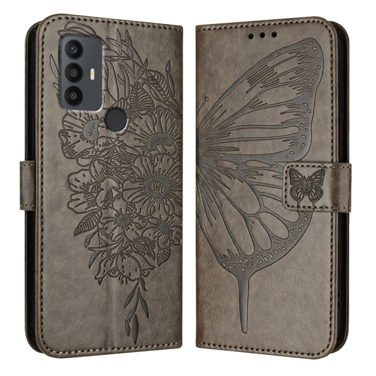 Embossed Butterfly Leather Phone Case, For TCL 30 XL T701DL, For TCL 306, For TCL 305 / 306 / 30 SE AL02, For TCL 30T T603DL, For TCL 30Z T602DL, For TCL 30 SE