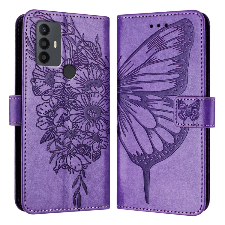 Embossed Butterfly Leather Phone Case, For TCL 30 XL T701DL, For TCL 306, For TCL 305 / 306 / 30 SE AL02, For TCL 30T T603DL, For TCL 30Z T602DL, For TCL 30 SE