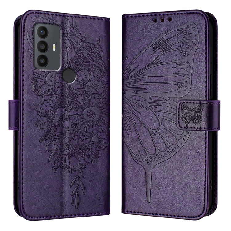 Embossed Butterfly Leather Phone Case, For TCL 30 XL T701DL, For TCL 306, For TCL 305 / 306 / 30 SE AL02, For TCL 30T T603DL, For TCL 30Z T602DL, For TCL 30 SE