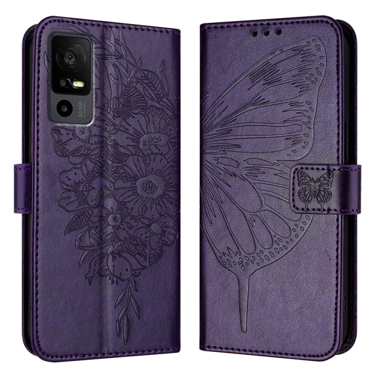 Embossed Butterfly Leather Phone Case, For TCL 502, For TCL 405 / 406 / 408, For TCL 40 XL / 40 T T608DL, For TCL 40 SE, For TCL 403, For TCL 40 R 5G