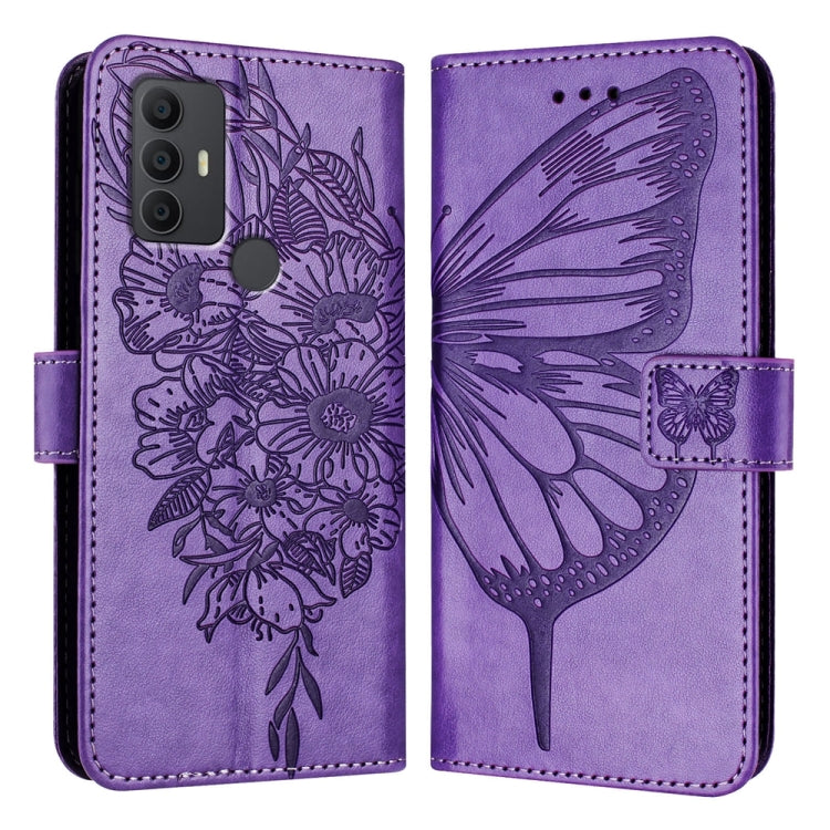 Embossed Butterfly Leather Phone Case, For TCL 30 XL T701DL, For TCL 306, For TCL 305 / 306 / 30 SE AL02, For TCL 30T T603DL, For TCL 30Z T602DL, For TCL 30 SE