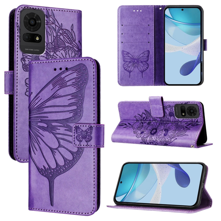Embossed Butterfly Leather Phone Case, For TCL K32 5G / K33, For TCL 60 SE NxtPaper 5G, For TCL 60 NxtPaper, For TCL 50 Pro NxtPaper, For TCL 50 LE 5G, For TCL 201