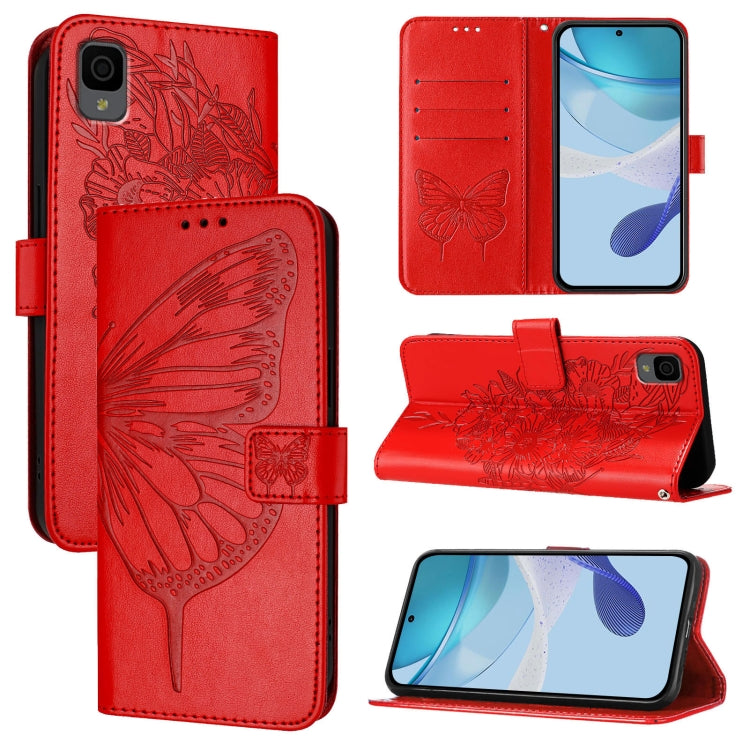 Embossed Butterfly Leather Phone Case, For TCL 30 XL T701DL, For TCL 306, For TCL 305 / 306 / 30 SE AL02, For TCL 30T T603DL, For TCL 30Z T602DL, For TCL 30 SE