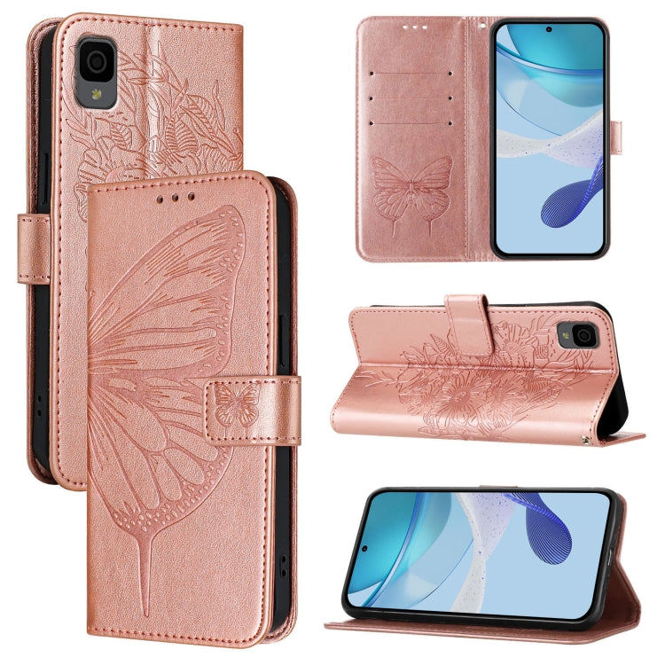Embossed Butterfly Leather Phone Case, For TCL 30 XL T701DL, For TCL 306, For TCL 305 / 306 / 30 SE AL02, For TCL 30T T603DL, For TCL 30Z T602DL, For TCL 30 SE