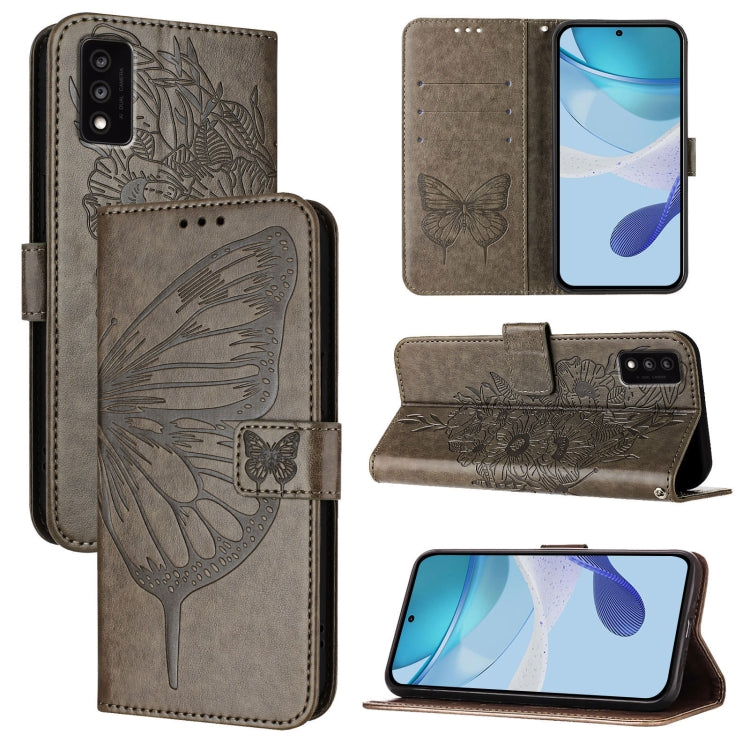 Embossed Butterfly Leather Phone Case, For TCL 30 XL T701DL, For TCL 306, For TCL 305 / 306 / 30 SE AL02, For TCL 30T T603DL, For TCL 30Z T602DL, For TCL 30 SE